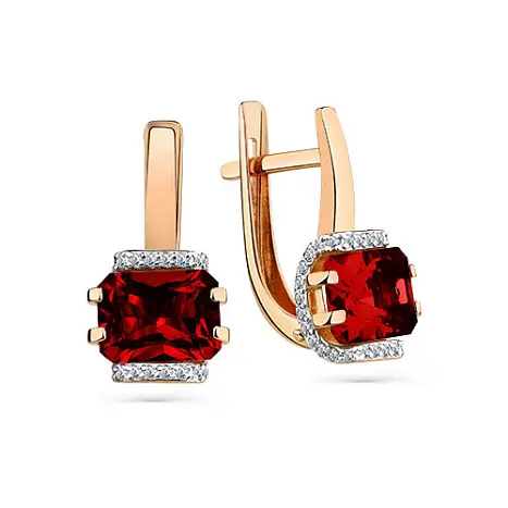 Серьги с английским замком из красного золота
