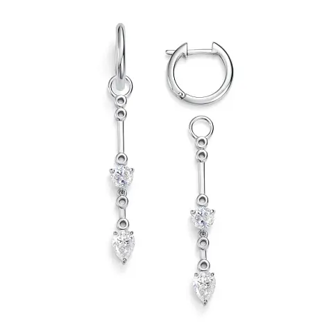 Серьги подвесные из серебра