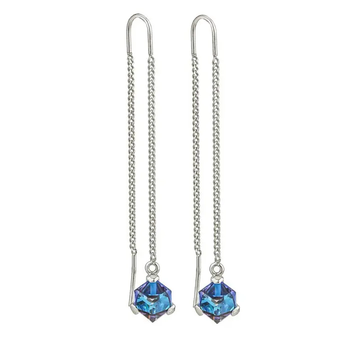 Серьги цепочки из серебра