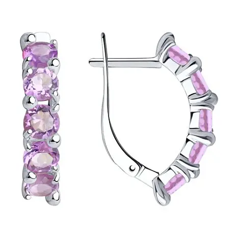 Серьги с английским замком из серебра