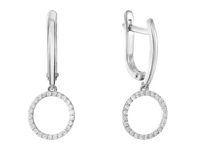 Серьги подвесные из серебра