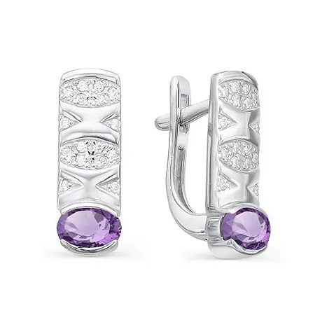 Серьги с английским замком из серебра