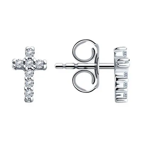 Серьги пуссеты из серебра
