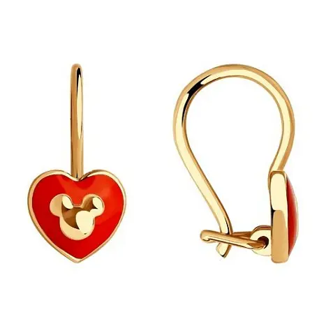 Серьги детские из красного золота