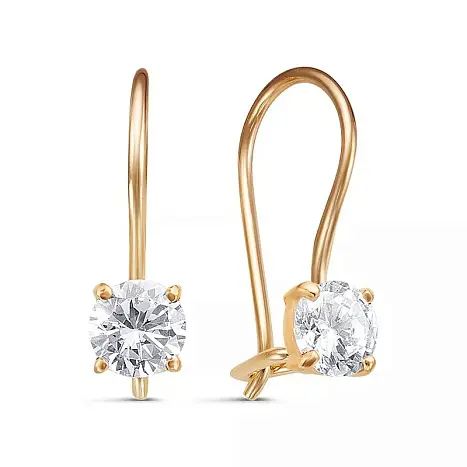 Серьги детские из красного золота