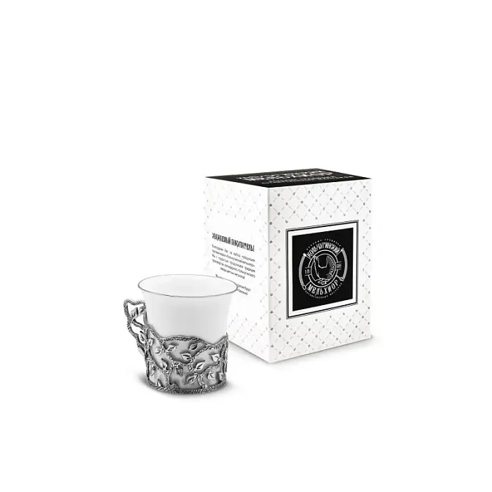 Чашка кофейная "Листопад" посер.с черн. КМ1842ЧШ06 вид 1