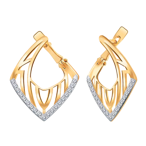 Серьги с английским замком из красного золота