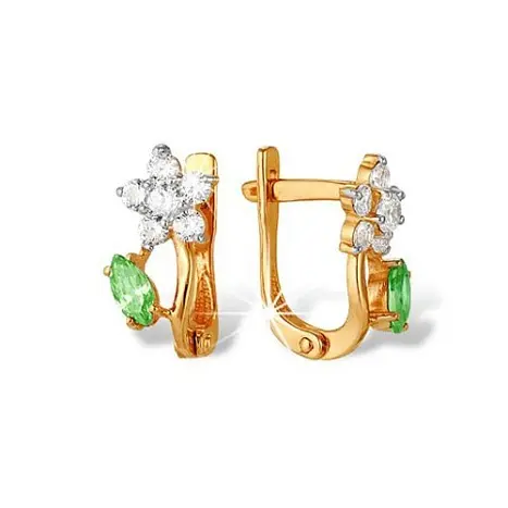 Серьги с английским замком из красного золота