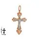 Подвеска крест из комбинированного золота