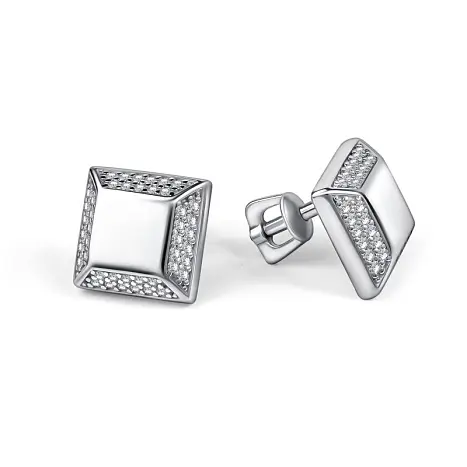 Серьги пуссеты из серебра