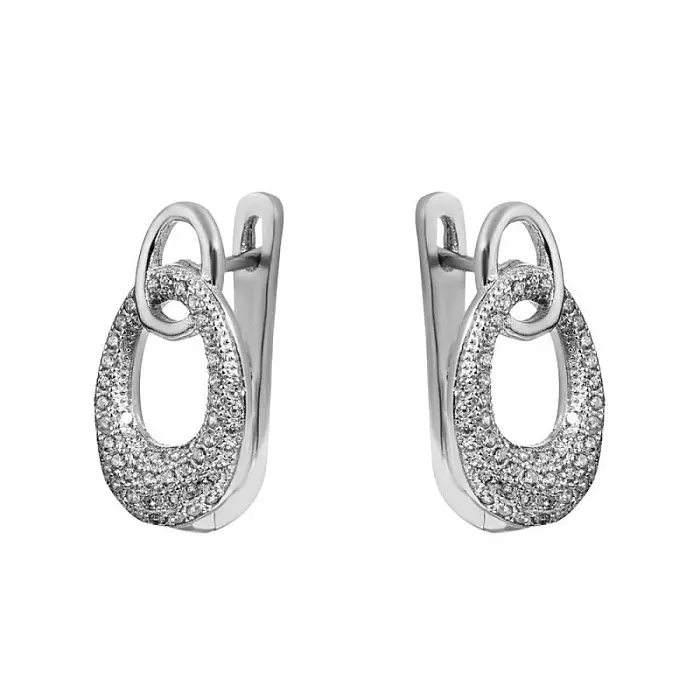 Серьги с английским замком из серебра