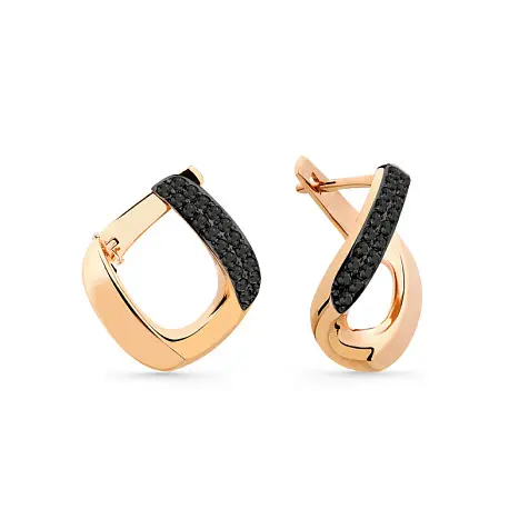 Серьги с английским замком из красного золота
