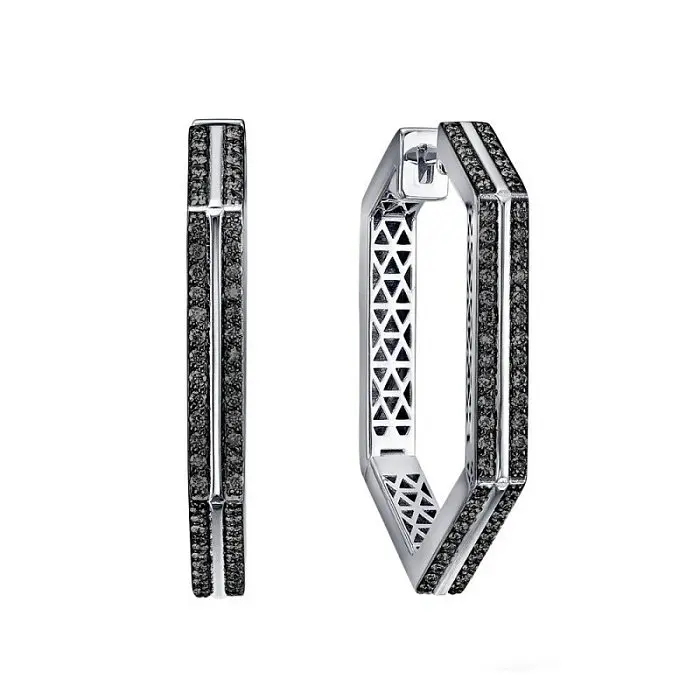 Серьги с английским замком из белого золота