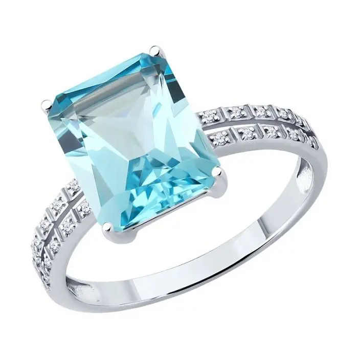 Кольцо декоративное из белого золота