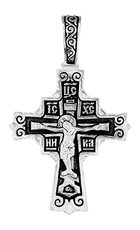 Подвеска крест из серебра