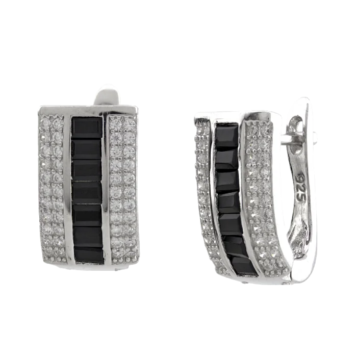 Серьги с английским замком из серебра