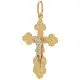 Подвеска крест из комбинированного золота