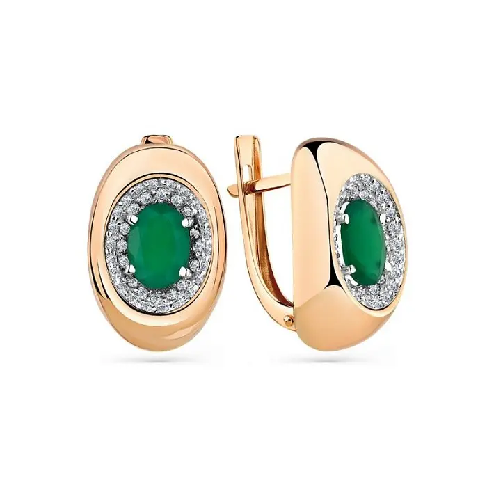 Серьги с английским замком из красного золота