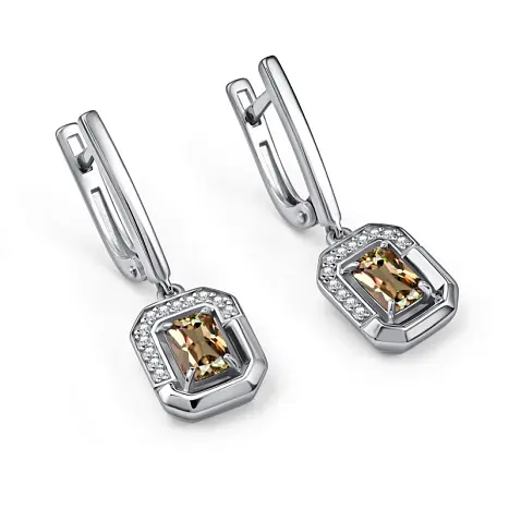 Серьги подвесные из серебра