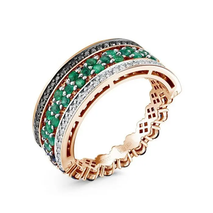 Кольцо декоративное из комбинированного золота