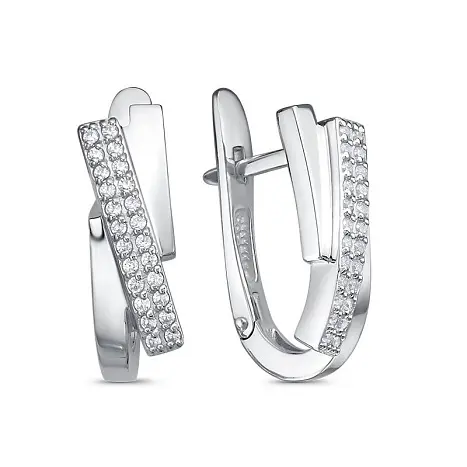Серьги с английским замком из серебра