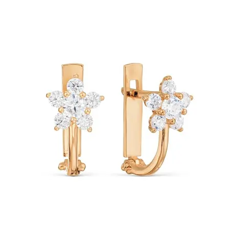 Серьги детские из красного золота