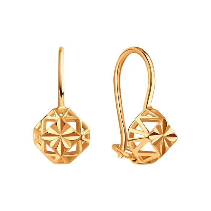 Серьги детские из красного золота