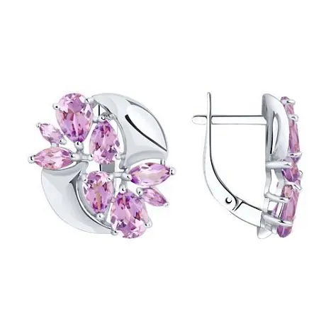 Серьги с английским замком из серебра