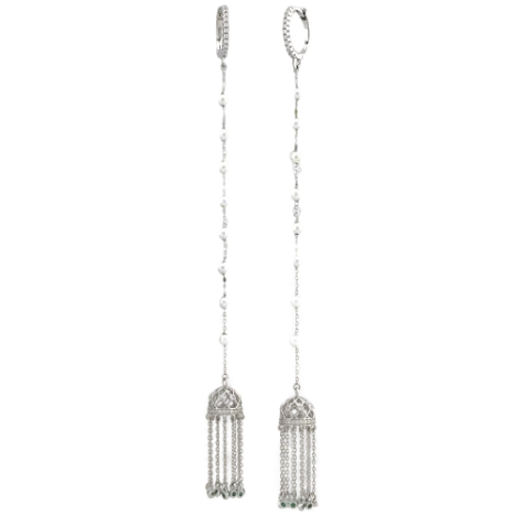 Серьги подвесные из серебра