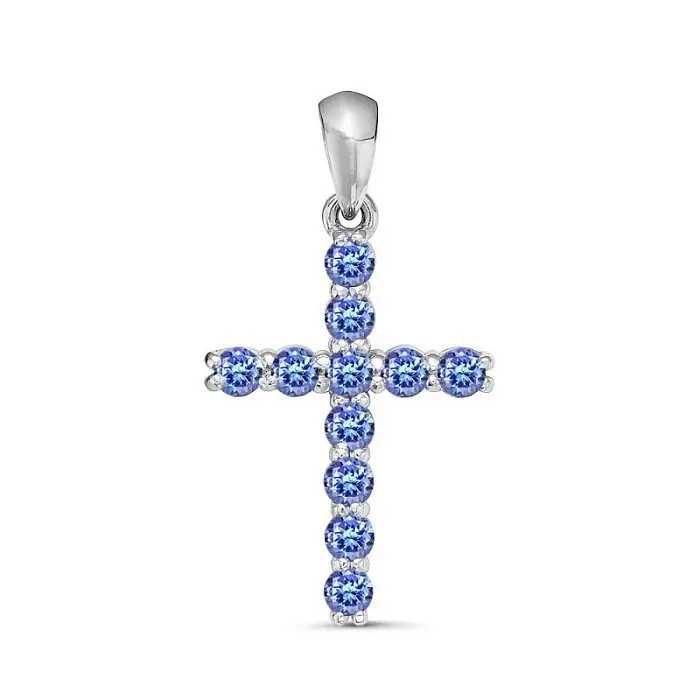 Подвеска декоративный крест из серебра