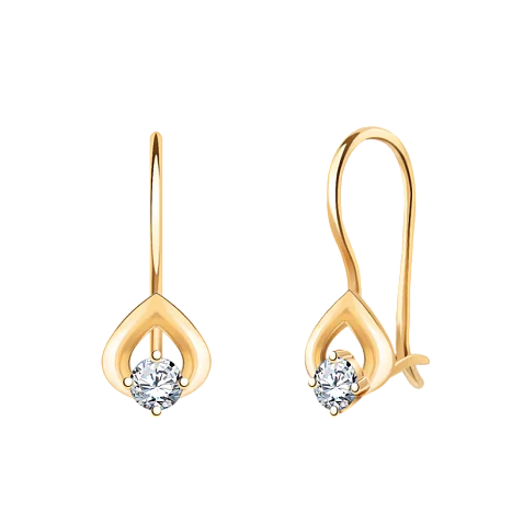Серьги детские из красного золота