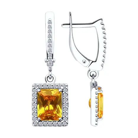 Серьги подвесные из серебра