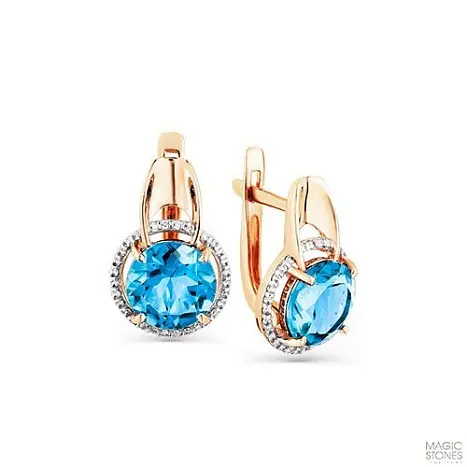 Серьги с английским замком из красного золота