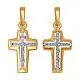 Подвеска крест из комбинированного золота