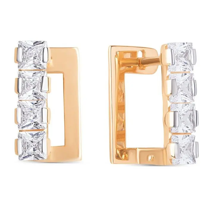 Серьги с английским замком из красного золота