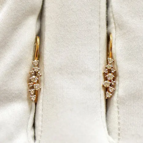 Серьги петельки из красного золота