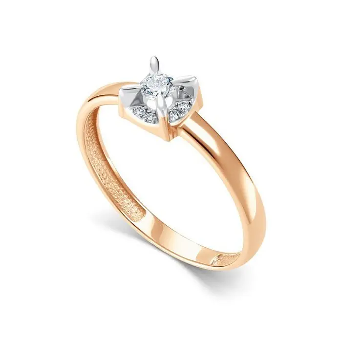 Кольцо декоративное из комбинированного золота