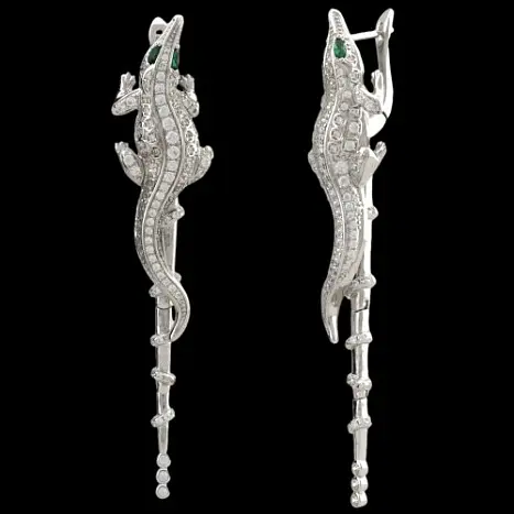Серьги подвесные из серебра