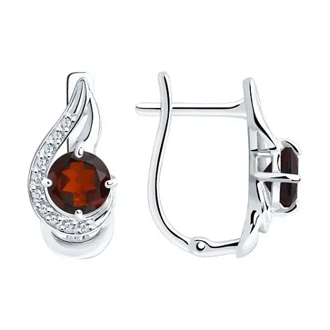 Серьги с английским замком из серебра