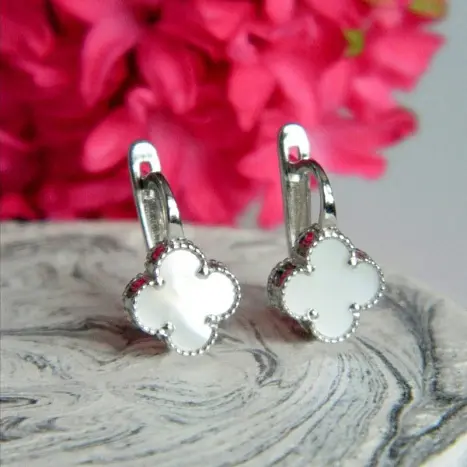 Серьги с английским замком из серебра