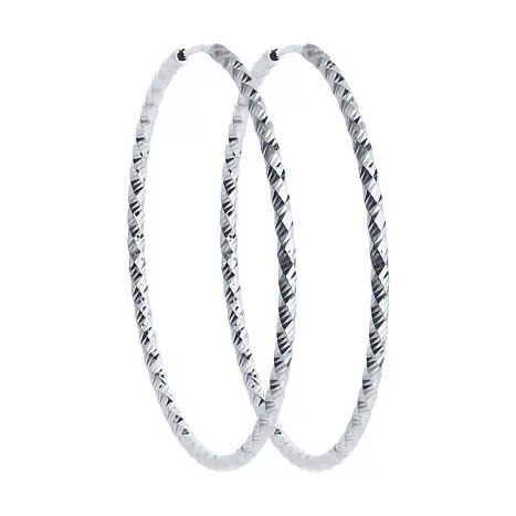 Серьги конго из белого золота
