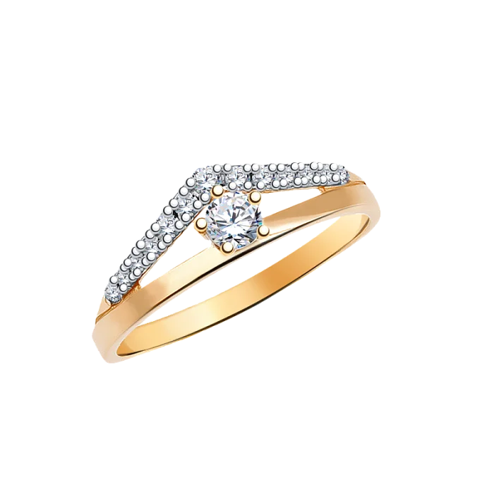 Кольцо декоративное из красного золота