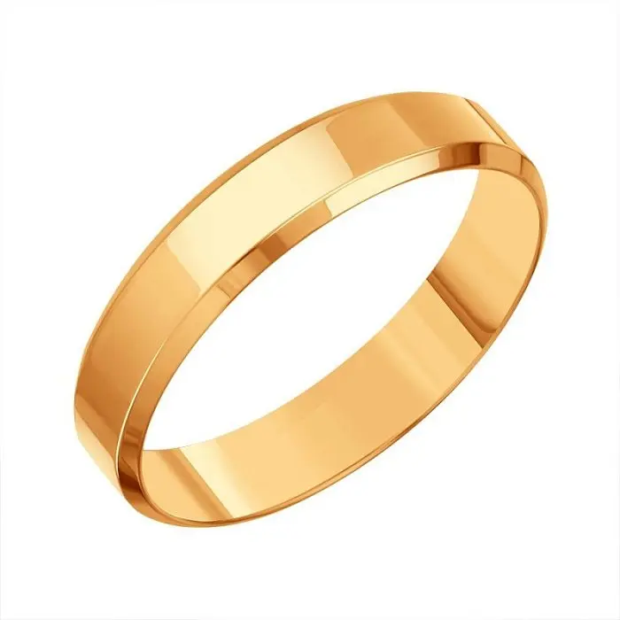 Кольцо обручальное из красного золота