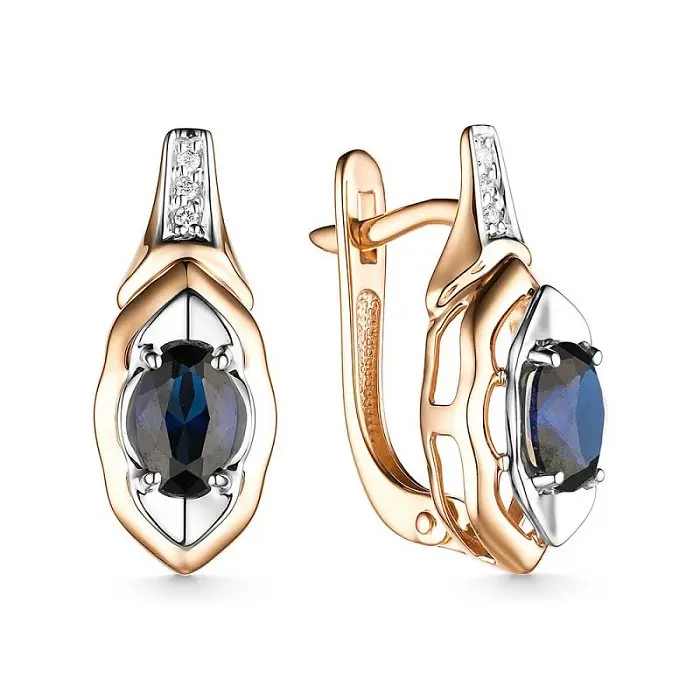 Серьги с английским замком из красного золота