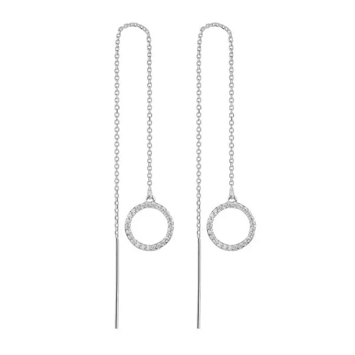 Серьги цепочки из серебра