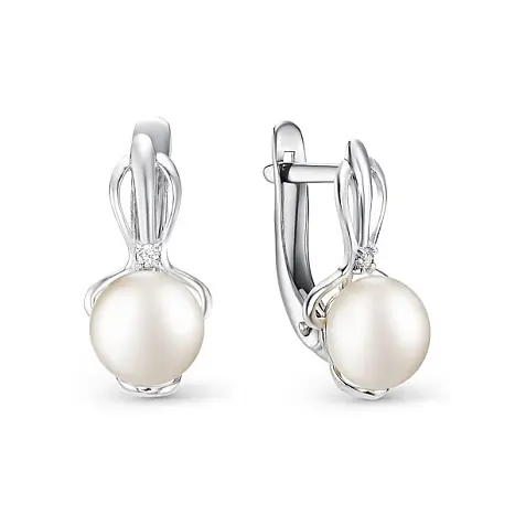 Серьги с английским замком из серебра