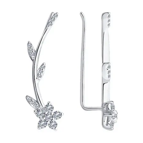 Серьги зажимы из серебра