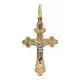 Подвеска крест из комбинированного золота