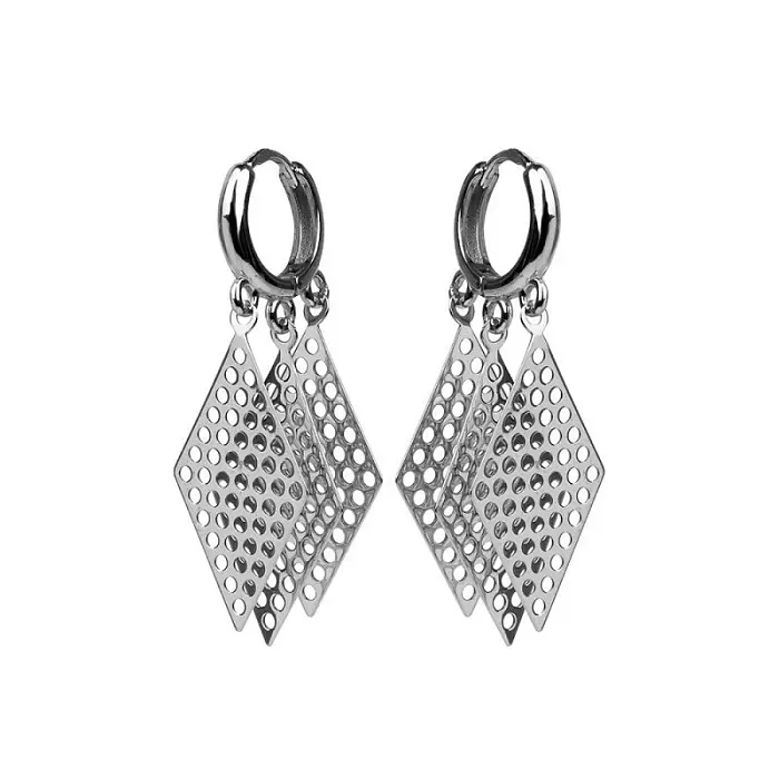 Серьги подвесные из серебра
