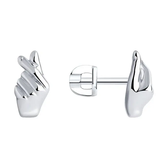 Серьги пуссеты из серебра